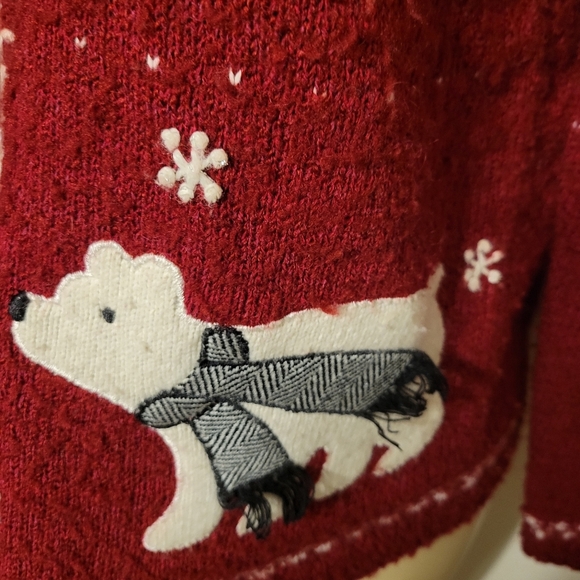 Croft and Borrow Christmas Sweater Hoildays Large Holiday Zip Up - Picture 4 of 9